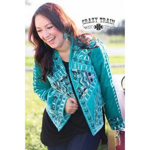 NWT Crazy Train Jennings Jacket in Turquoise